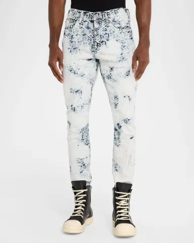 PURPLE Monogram Jacquard Stretch Skinny Jeans | Thumbnail 4 PURPLE Monogram Jacquard Stretch Skinny Jeans | Thumbnail 4