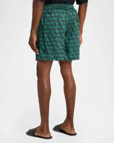 PURPLE Resort Monogram Elasticized Shorts | Thumbnail 3 PURPLE Resort Monogram Elasticized Shorts | Thumbnail 3