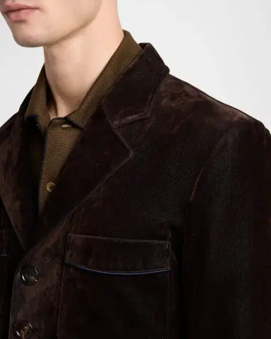 Tom Ford Men's Flocked Cotton Blend Patch Pocket Blazer | Thumbnail 5 Tom Ford Men's Flocked Cotton Blend Patch Pocket Blazer | Thumbnail 5