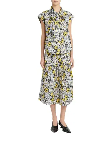 Marni Floral Cotton Midi Skirt | Thumbnail 1 Marni Floral Cotton Midi Skirt | Thumbnail 1