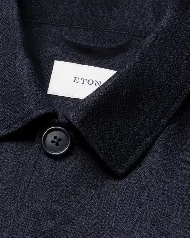 Eton Men's Herringbone Linen and Lyocell Overshirt | Thumbnail 3 Eton Men's Herringbone Linen and Lyocell Overshirt | Thumbnail 3