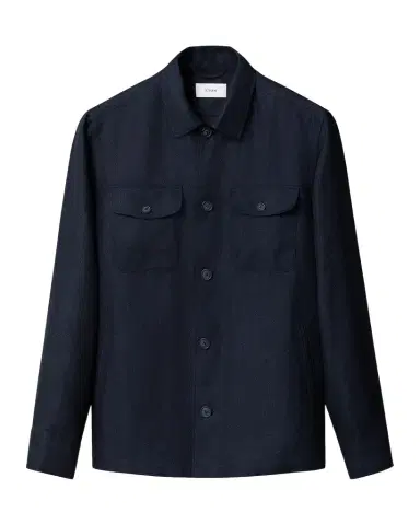 Eton Men's Herringbone Linen and Lyocell Overshirt | Thumbnail 1 Eton Men's Herringbone Linen and Lyocell Overshirt | Thumbnail 1