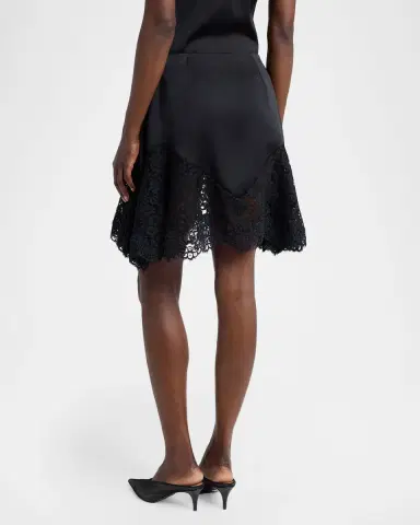 Stella McCartney Lace-Trim Satin Mini Skirt | Thumbnail 2 Stella McCartney Lace-Trim Satin Mini Skirt | Thumbnail 2