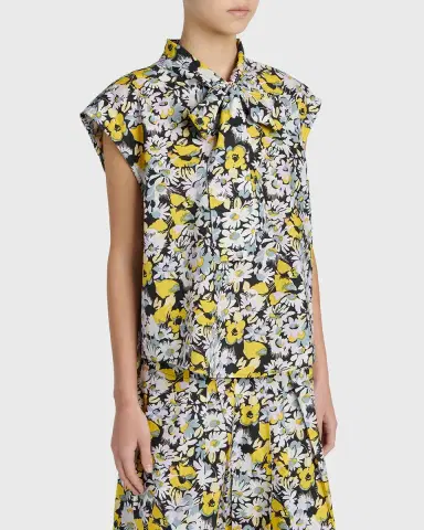 Marni Floral Tie-Neck Blouse | Thumbnail 3 Marni Floral Tie-Neck Blouse | Thumbnail 3