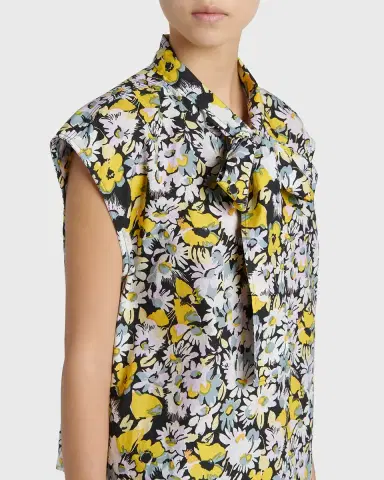 Marni Floral Tie-Neck Blouse | Thumbnail 4 Marni Floral Tie-Neck Blouse | Thumbnail 4