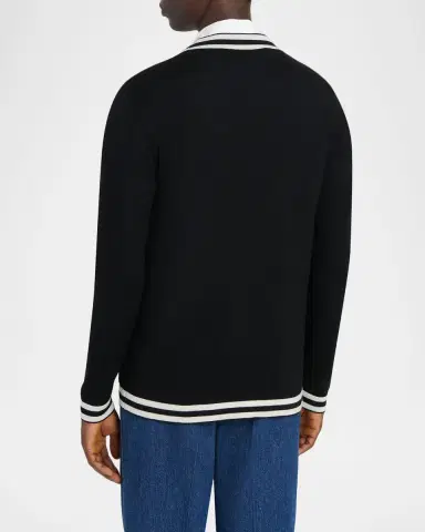 Valentino Garavani Men's Wool Knit Cardigan with Micro-VLogo | Thumbnail 2 Valentino Garavani Men's Wool Knit Cardigan with Micro-VLogo | Thumbnail 2