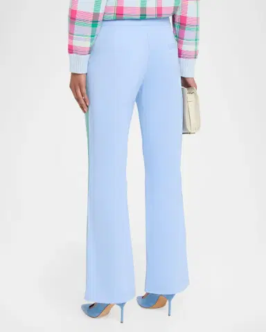 CYNTHIA ROWLEY Grosgrain-Trim Cotton Flare Pants | Thumbnail 3 CYNTHIA ROWLEY Grosgrain-Trim Cotton Flare Pants | Thumbnail 3