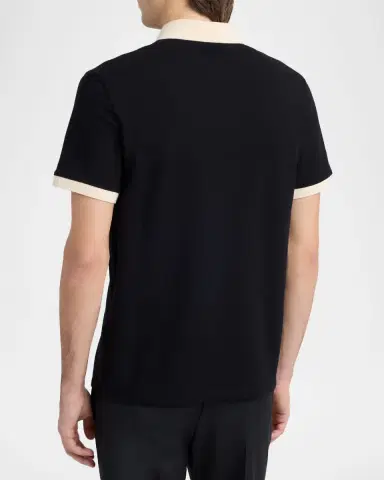 Valentino Garavani en's Cotton Pique Vgold-Pocket Polo Shirt | Thumbnail 2 Valentino Garavani en's Cotton Pique Vgold-Pocket Polo Shirt | Thumbnail 2