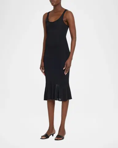 TOTEME Fluted Hem Sleeveless Midi Dress | Thumbnail 3 TOTEME Fluted Hem Sleeveless Midi Dress | Thumbnail 3