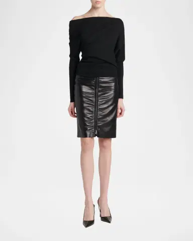 Tom Ford Wool-Silk Asymmetric Off-Shoulder Sweater | Thumbnail 2 Tom Ford Wool-Silk Asymmetric Off-Shoulder Sweater | Thumbnail 2