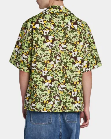 Marni Men's Multicolor Floral Cotton Camp Shirt | Thumbnail 2 Marni Men's Multicolor Floral Cotton Camp Shirt | Thumbnail 2