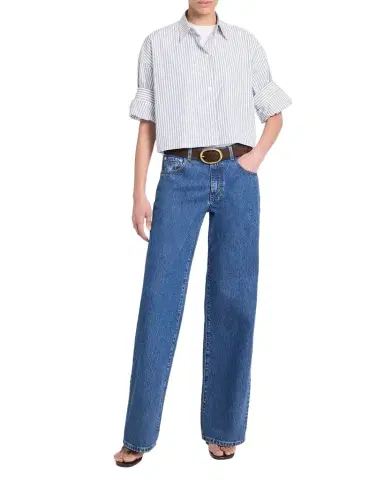 TWP Next Ex Striped Cropped Shirt | Thumbnail 1 TWP Next Ex Striped Cropped Shirt | Thumbnail 1