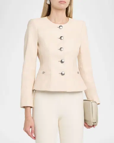 L'Agence Mariella Collarless Leather Jacket | Thumbnail 4 L'Agence Mariella Collarless Leather Jacket | Thumbnail 4