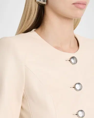 L'Agence Mariella Collarless Leather Jacket | Thumbnail 5 L'Agence Mariella Collarless Leather Jacket | Thumbnail 5