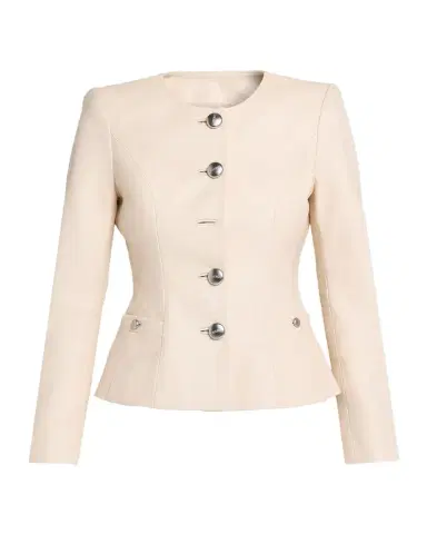 L'Agence Mariella Collarless Leather Jacket | Thumbnail 1 L'Agence Mariella Collarless Leather Jacket | Thumbnail 1