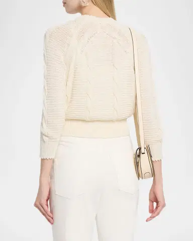 L'Agence Darcy Cable-Knit Cardigan | Thumbnail 3 L'Agence Darcy Cable-Knit Cardigan | Thumbnail 3