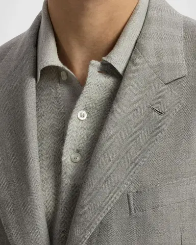 Ralph Lauren Purple Label Men's Glenn Hand-Tailored Herringbone Jacket | Thumbnail 4 Ralph Lauren Purple Label Men's Glenn Hand-Tailored Herringbone Jacket | Thumbnail 4