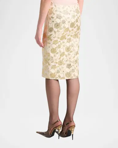 Saint Laurent Brocade Midi Skirt | Thumbnail 2 Saint Laurent Brocade Midi Skirt | Thumbnail 2