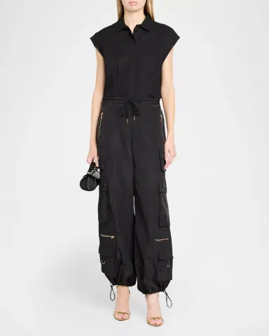 CYNTHIA ROWLEY Wide-Leg Drawcord Cargo Pants | Thumbnail 2 CYNTHIA ROWLEY Wide-Leg Drawcord Cargo Pants | Thumbnail 2