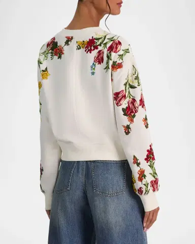 Alice + Olivia Russell Embroidered Crewneck Sweatshirt | Thumbnail 3 Alice + Olivia Russell Embroidered Crewneck Sweatshirt | Thumbnail 3