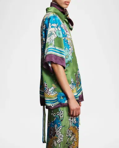 ALÉMAIS Nanci Back-Slit Floral Silk Shirt | Thumbnail 3 ALÉMAIS Nanci Back-Slit Floral Silk Shirt | Thumbnail 3