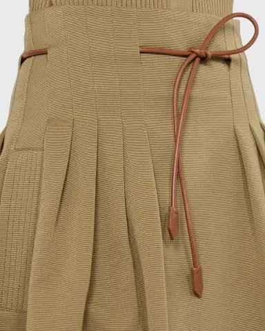 Max Mara Pleated Drawstring Cotton Ottoman Midi Skirt | Thumbnail 5 Max Mara Pleated Drawstring Cotton Ottoman Midi Skirt | Thumbnail 5