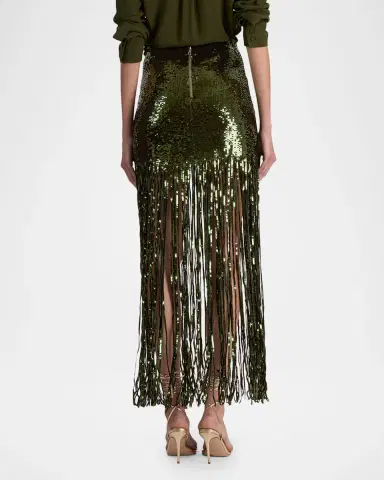 ALICE + OLIVIA Kendra Sequin Fringe Maxi Skirt | Thumbnail 3 ALICE + OLIVIA Kendra Sequin Fringe Maxi Skirt | Thumbnail 3