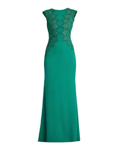 Tadashi Shoji Gant Sleeveless Embroidered Crepe Gown | Thumbnail 1 Tadashi Shoji Gant Sleeveless Embroidered Crepe Gown | Thumbnail 1