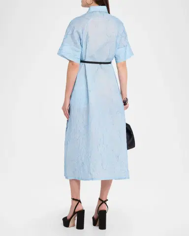 LOVEBIRDS Serenza Crinkled Floral-Print Silk Midi Shirtdress | Thumbnail 3 LOVEBIRDS Serenza Crinkled Floral-Print Silk Midi Shirtdress | Thumbnail 3