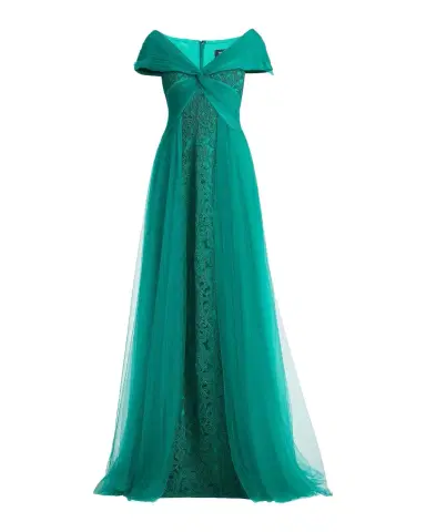 Tadashi Shoji Parello Embroidered Off-Shoulder Tulle Gown | Thumbnail 1 Tadashi Shoji Parello Embroidered Off-Shoulder Tulle Gown | Thumbnail 1