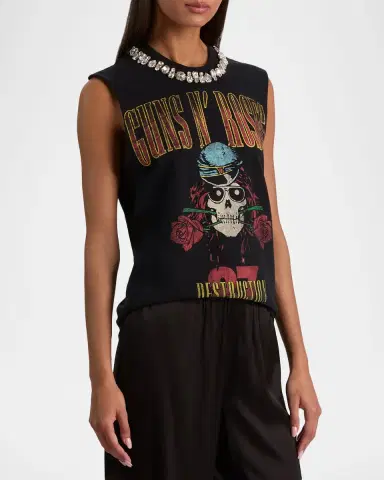 ALICE + OLIVIA x Guns N ' Roses Micah Embellished Muscle Tank | Thumbnail 6 ALICE + OLIVIA x Guns N ' Roses Micah Embellished Muscle Tank | Thumbnail 6