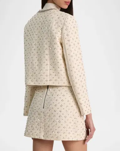 Alice + Olivia Thomasina Embellished Tweed Jacket | Thumbnail 3 Alice + Olivia Thomasina Embellished Tweed Jacket | Thumbnail 3