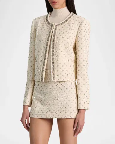 Alice + Olivia Thomasina Embellished Tweed Jacket | Thumbnail 6 Alice + Olivia Thomasina Embellished Tweed Jacket | Thumbnail 6