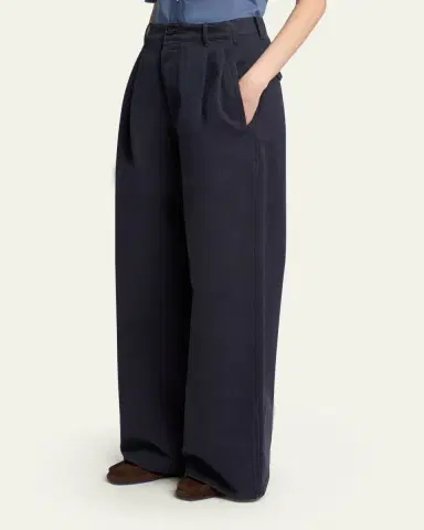 Jil Sander Pleated Cotton Wide-Leg Trousers | Thumbnail 4 Jil Sander Pleated Cotton Wide-Leg Trousers | Thumbnail 4
