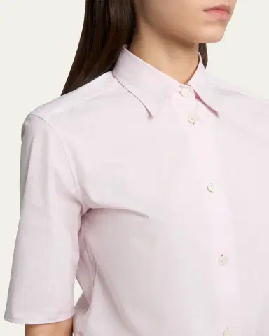 Jil Sander Elbow-Sleeve Slim Button-Down Shirt | Thumbnail 5 Jil Sander Elbow-Sleeve Slim Button-Down Shirt | Thumbnail 5