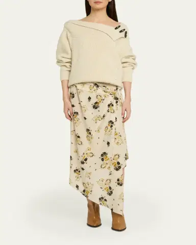 Isabel Marant Faniry Floral Asymmetric Silk Skirt | Thumbnail 2 Isabel Marant Faniry Floral Asymmetric Silk Skirt | Thumbnail 2