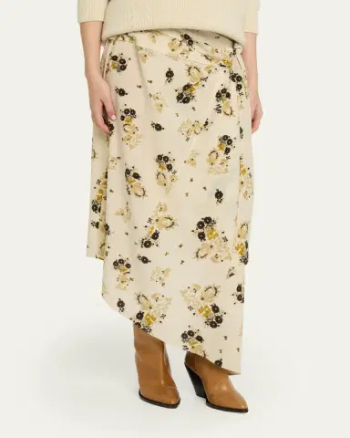 Isabel Marant Faniry Floral Asymmetric Silk Skirt | Thumbnail 4 Isabel Marant Faniry Floral Asymmetric Silk Skirt | Thumbnail 4