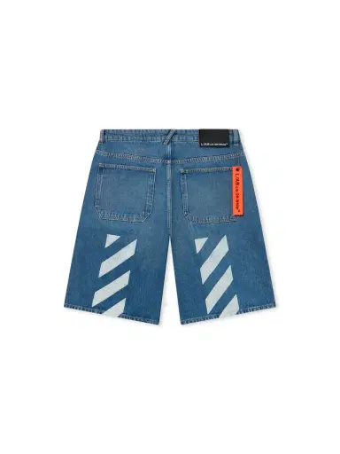 Off-White L/AB Diagonal Denim Shorts | Thumbnail 1 Off-White L/AB Diagonal Denim Shorts | Thumbnail 1