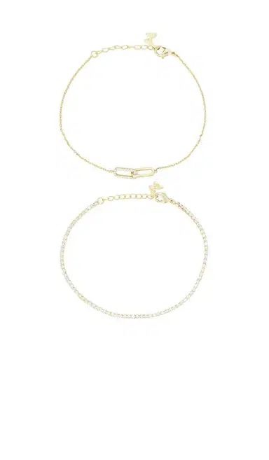 By Adina Eden Tennis & Paperclip Pave Bracelet Combo Set | Thumbnail 5 By Adina Eden Tennis & Paperclip Pave Bracelet Combo Set | Thumbnail 5