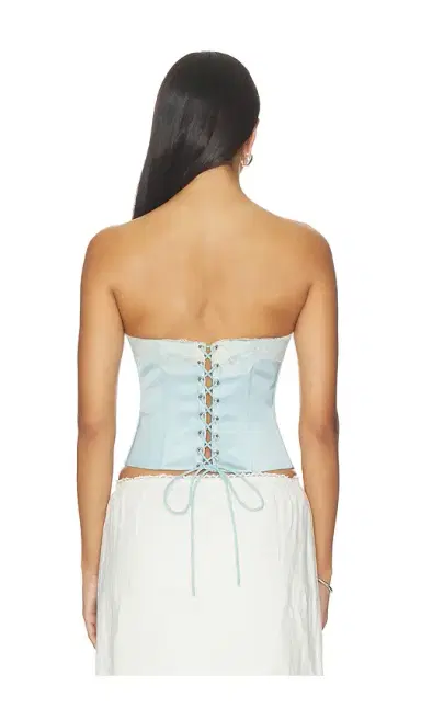 Guizio Lace Trim Satin Corset | Thumbnail 3 Guizio Lace Trim Satin Corset | Thumbnail 3