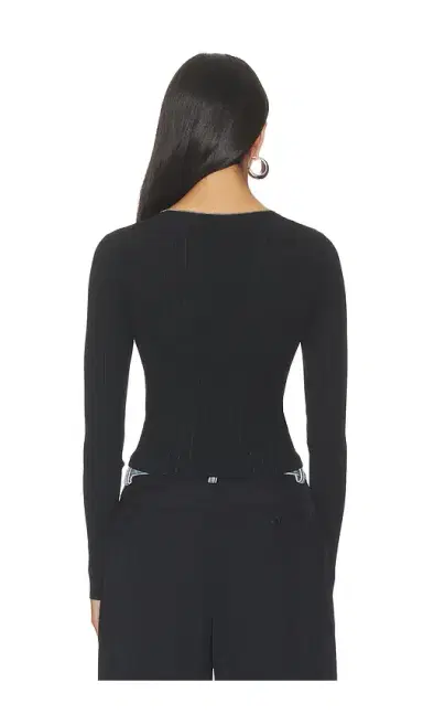 Alexander Wang Long Sleeve Pointelle Cardigan Zip Up | Thumbnail 3 Alexander Wang Long Sleeve Pointelle Cardigan Zip Up | Thumbnail 3