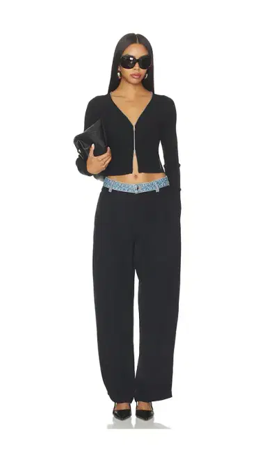 Alexander Wang Long Sleeve Pointelle Cardigan Zip Up | Thumbnail 4 Alexander Wang Long Sleeve Pointelle Cardigan Zip Up | Thumbnail 4