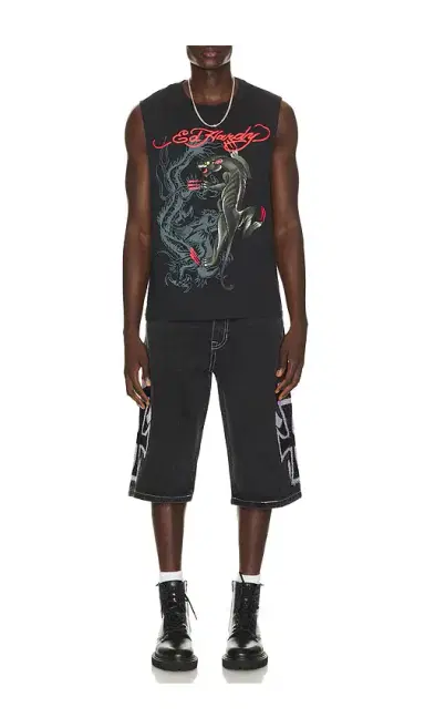 Ed Hardy Crosses Rhinestone Long Shorts | Thumbnail 5 Ed Hardy Crosses Rhinestone Long Shorts | Thumbnail 5