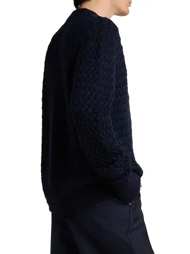 Bottega Veneta Men's Intrecciato Wool Cardigan - Midnight Blue | Thumbnail 4 Bottega Veneta Men's Intrecciato Wool Cardigan - Midnight Blue | Thumbnail 4