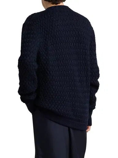 Bottega Veneta Men's Intrecciato Wool Cardigan - Midnight Blue | Thumbnail 5 Bottega Veneta Men's Intrecciato Wool Cardigan - Midnight Blue | Thumbnail 5