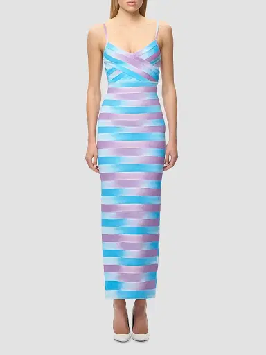 Hervé Léger Women's The Cara Ombré Stripe Gown - Daphne Multi - Size XS | Thumbnail 3 Hervé Léger Women's The Cara Ombré Stripe Gown - Daphne Multi - Size XS | Thumbnail 3