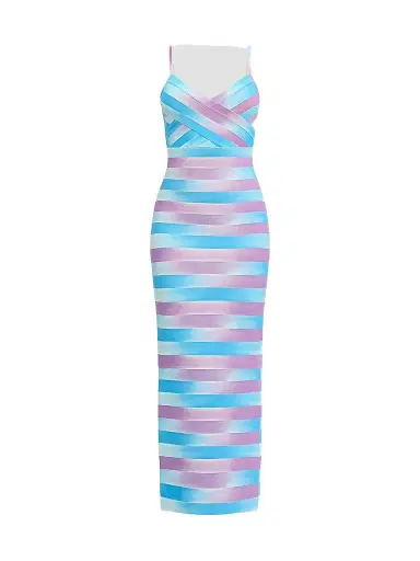 Hervé Léger Women's The Cara Ombré Stripe Gown - Daphne Multi - Size XS | Thumbnail 1 Hervé Léger Women's The Cara Ombré Stripe Gown - Daphne Multi - Size XS | Thumbnail 1