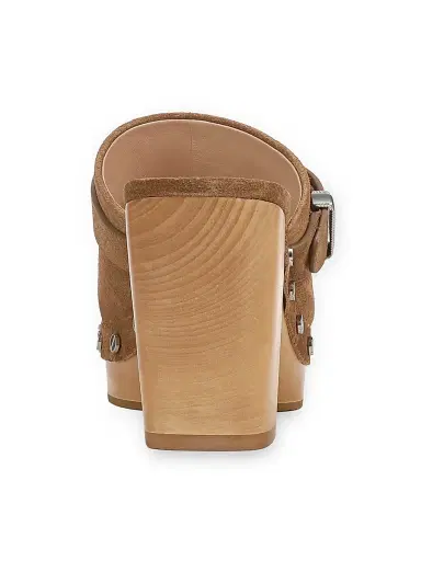 Veronica Beard Women's Larken 85MM Suede Clogs - Chestnut | Thumbnail 3 Veronica Beard Women's Larken 85MM Suede Clogs - Chestnut | Thumbnail 3