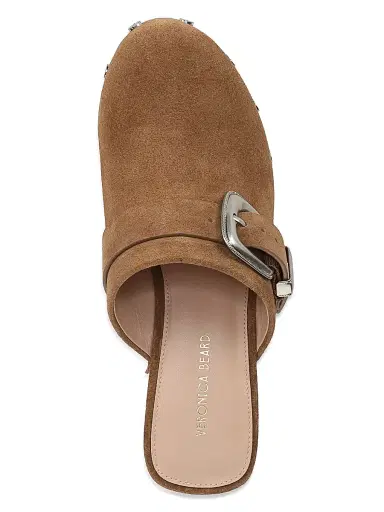 Veronica Beard Women's Larken 85MM Suede Clogs - Chestnut | Thumbnail 4 Veronica Beard Women's Larken 85MM Suede Clogs - Chestnut | Thumbnail 4