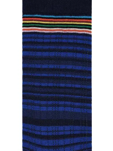 Paul Smith Men's 2-Pack Maury Signature Shadow Stripe Socks - Navy Black | Thumbnail 3 Paul Smith Men's 2-Pack Maury Signature Shadow Stripe Socks - Navy Black | Thumbnail 3